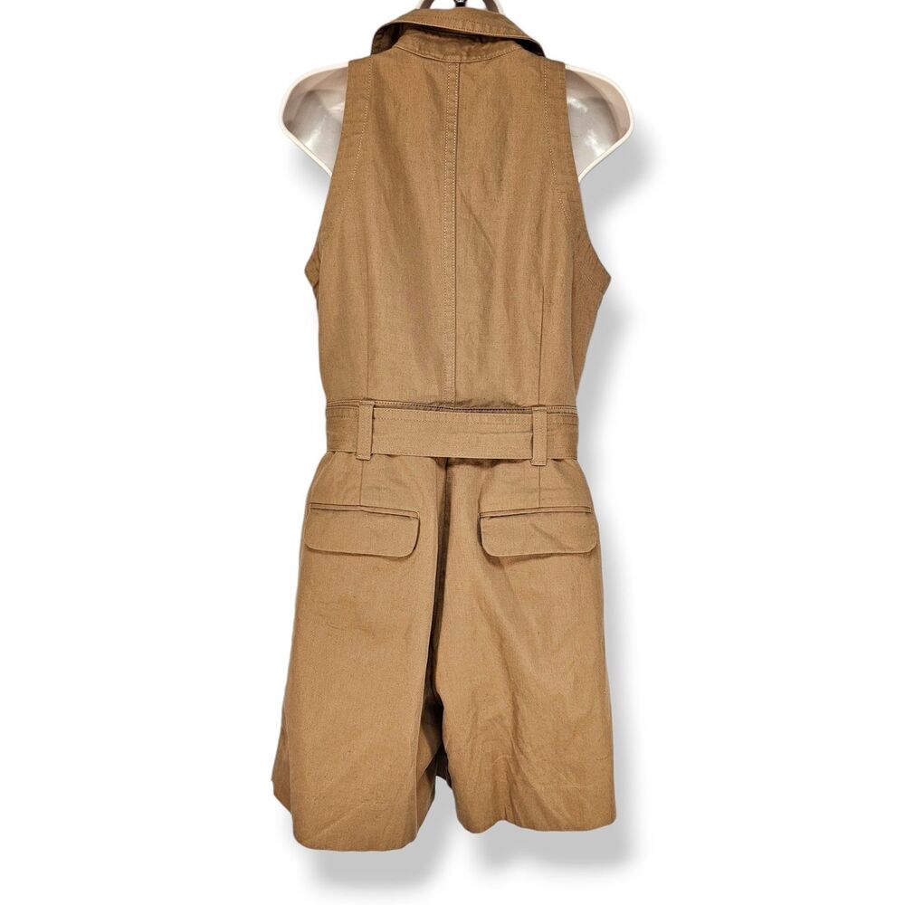 Banana Republic Tan Safari Utility Romper Belted Sleeveless Size 6 - Picture 3 of 9